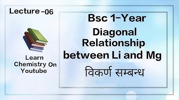 Diagonal Relationship between Li with mg | Lec -06 | S-Block Element | Bsc 1 year | विकर्ण सम्बन्ध |
