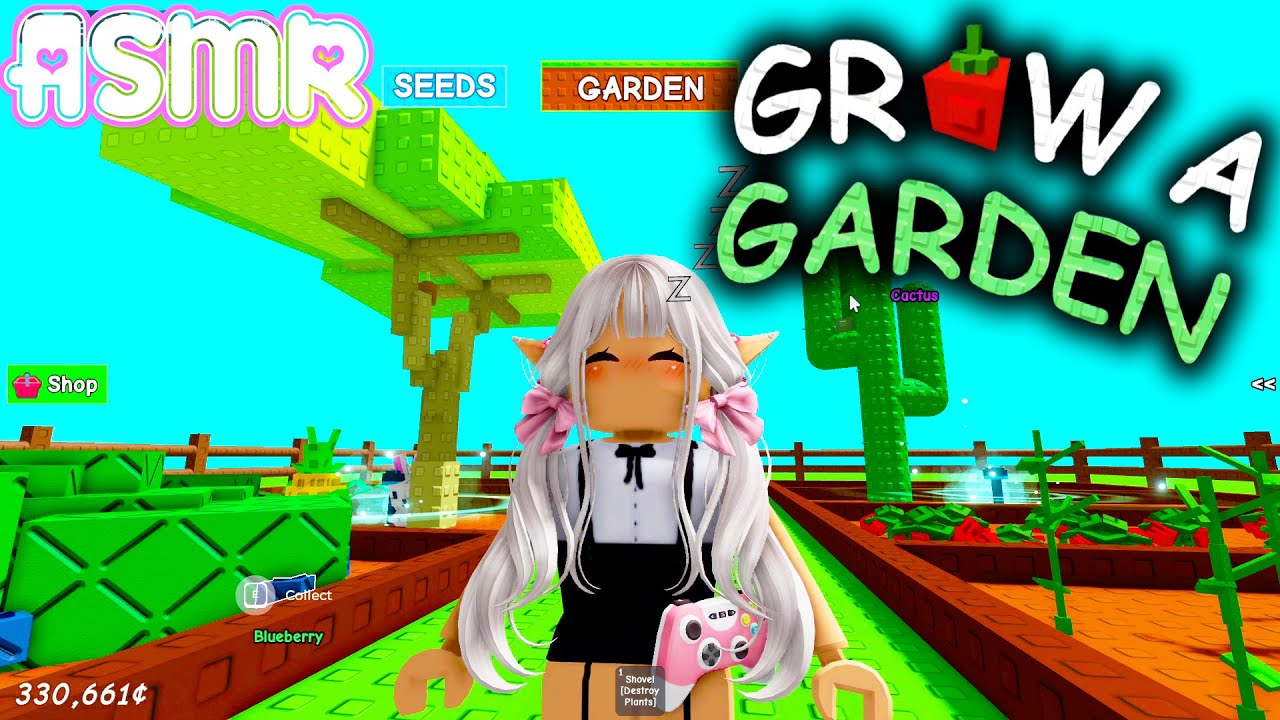 ASMR Roblox Grow a Garden 🌼 Relaxing Cozy Mic Brushing + Trigger Words 💤 🍀