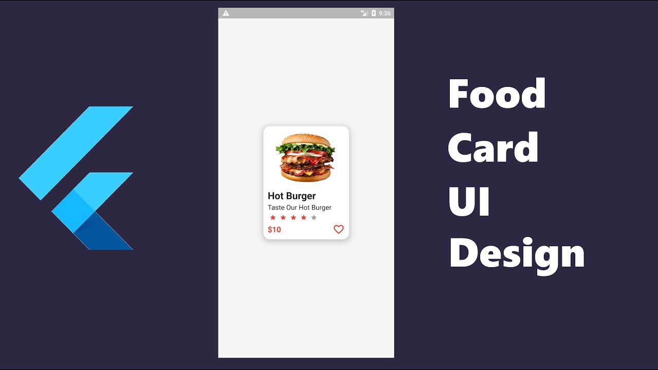 Awesome Food Card UI Design In Flutter - Flutter UI Design - YouTube