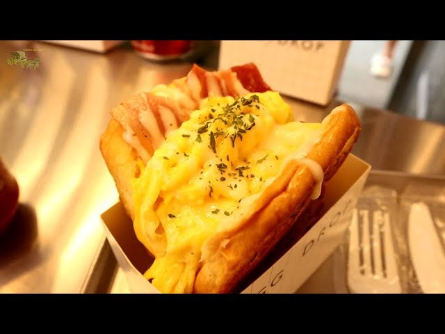 갈릭 베이컨 치즈 계란 샌드위치 garlic bacon cheese egg sandwich 한국 길거리 음식