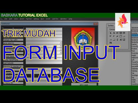 Cara Membuat Form Input Data untuk Database Excel |Baskara Tutorial Excel Padarincang