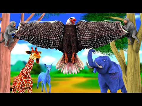 बड़ा ईगल पक्षी जाल और जंगली जानवर Giant Eagle Bird Trap and Wild Animals - Hindi Kahaniya