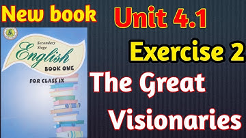 Exercise 2 the great visionaries class 9 unit 4.1 |  Sindh textbook board | exercise 2 unit 4.1
