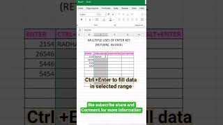 #excel #computer #shorts #vedio #advance #exceltips #advance #trending #uses of enter