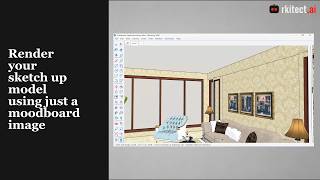 How To Render SketchUp Using Just a Moodboard Image | 360 AI Renderer rkitect.ai
