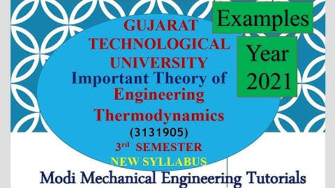 NEW SYLLABUS EXAMPLE IMP FOR ET | IMP GTU ET | ENGINEERING  THERMODYNAMIC IMP