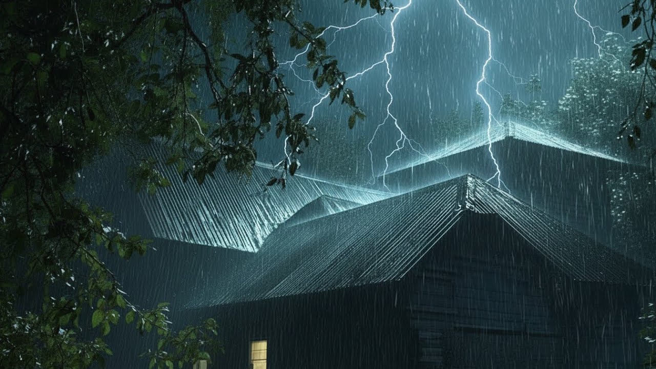 Night Storm Rain at Bustling Restaurant - Heavy Rain & Strong Winds ...