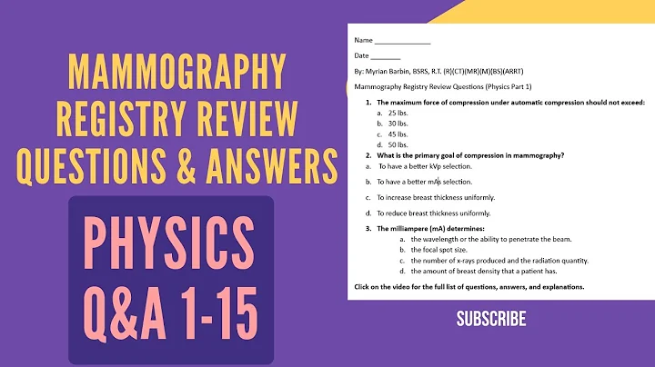 Physics Mammography Registry Review Questions and Answers (Questions 1-15)