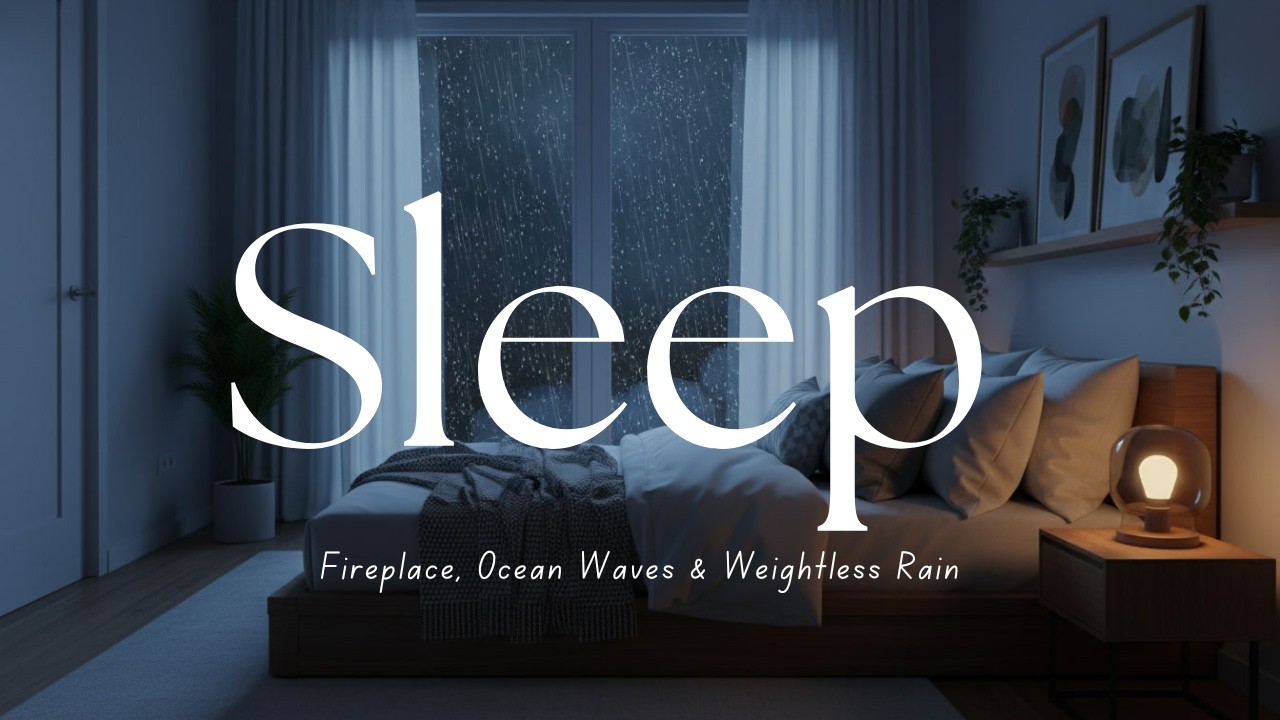 Instant Sleep in 5 Minutes  Fireplace, Ocean Waves & Weightless Rain | 8 Hour Luxury Spa Atmosphere