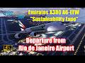 Emirates A380 A6-EEW "Sustainability Expo" Takes Off from Runway 28 at Rio de Janeiro Airport[4K]