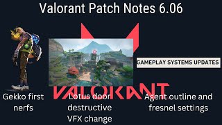 Valorant Patch Notes 6.06 (Gekko nerfs, Lotus door VFX changes, Agent outlines and Fresnel)