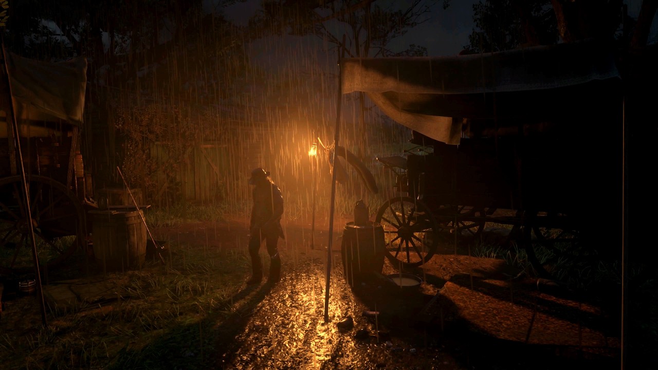 Safe And Snug On A Dark Stormy Night - Shady Belle Camp | RDR2 ASMR