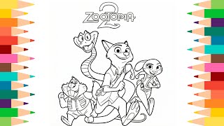 DISNEY Zootopia 2 Coloring Pages | How to Color Gary De'Snake, Nick Wilde, Judy Hopps and Friends