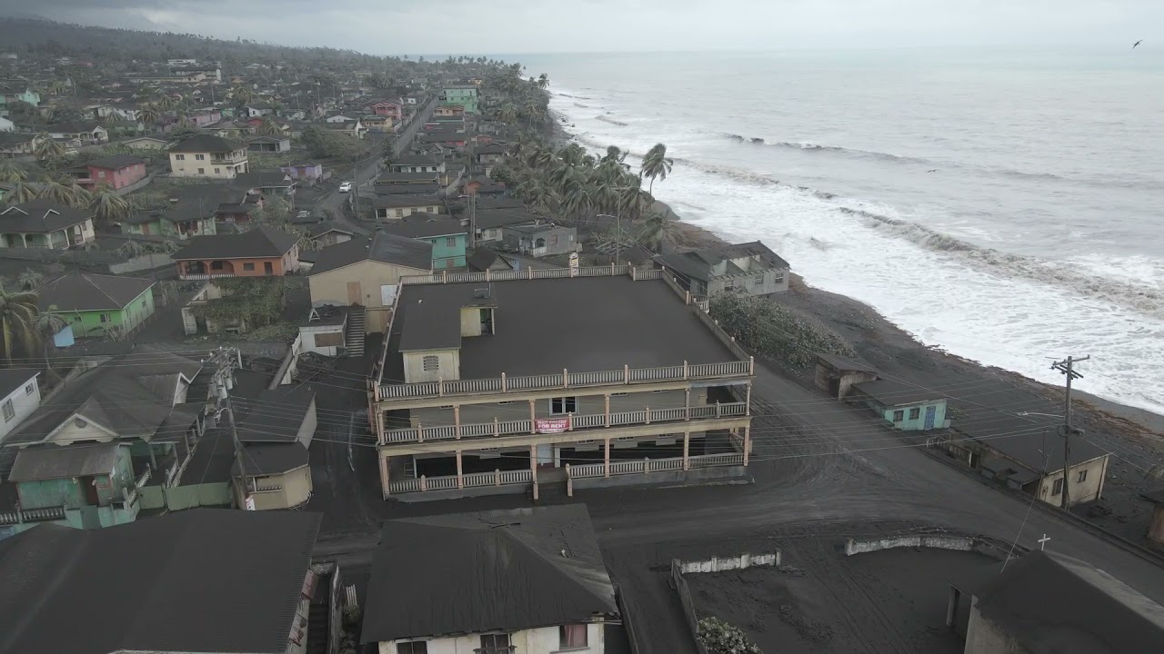 Volcanic Debris Flows Along Riverbed Amid St Vincent Eruptions