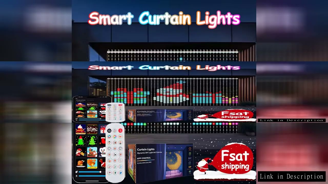 Led Smart Curtain Lights New Year's Garland App RGB Fairy Lights DIY Music Change Display for Window