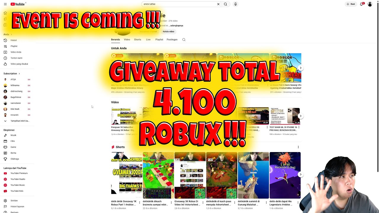 EVENT IS COMING! Event Giveaway Total 4.1K Robux!!! #roblox # ...