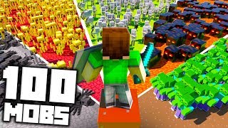 1 Player vs 100 of Every Mob in Survival Minecraft!