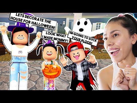 Decorating Our House For Halloween With My Spoiled Kids Roblox