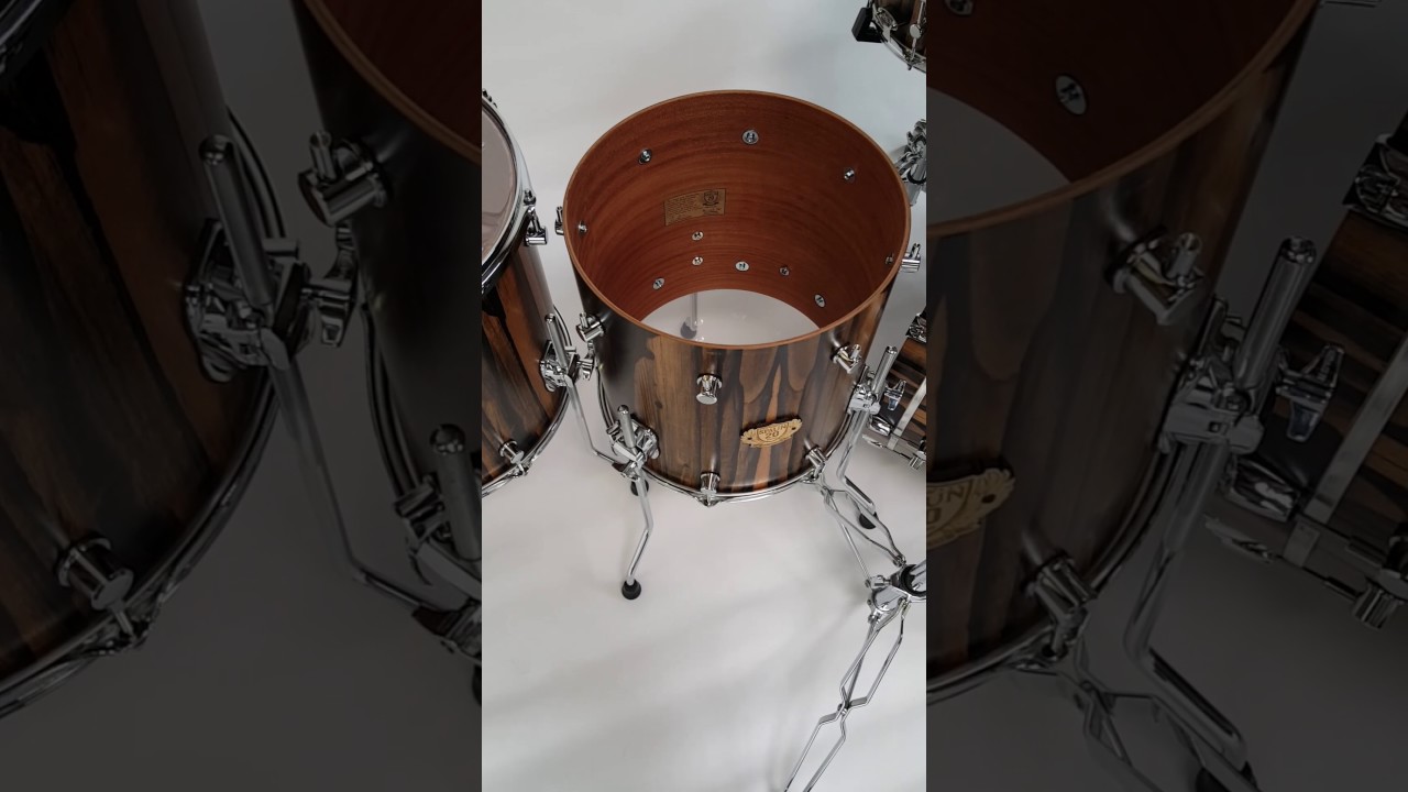 Spaun Drums 20th Anniversary 100% African Mahogany Kit walk around