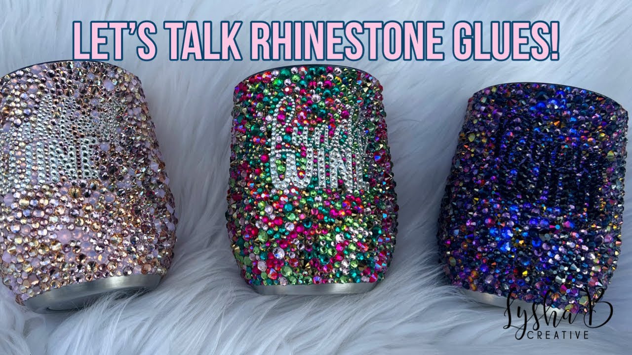 Rhinestones with 3 different glues, What rhinestone adhesives to use, how  to rhinestone a decal 