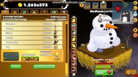 Clicker Heroes Wepwawet Level 2000 @Stage 4315-4325 in 4 Minuten