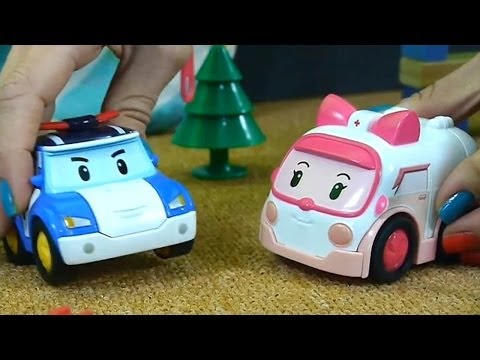 Arabalar - Polis Arabası Robocar Poli Ve Ambulans Amber Ilk Tanışması