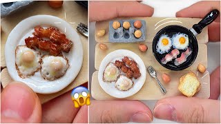 Miniature Polymer Clay Breakfast Scene Tutorial 🍳 🍞 | DIY & CRAFTS | Strawberrypuffcake screenshot 5