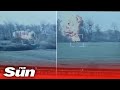 Four Russian tanks destroyed by a single Ukrainian missile ops