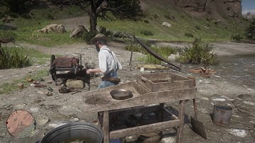 RDR2 PS4 - Man finds a gold nugget. "He dances with Glee" Lol