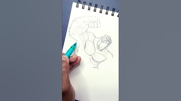 drawing king kong in anime style 🥵✨ #shorts #art #drawing