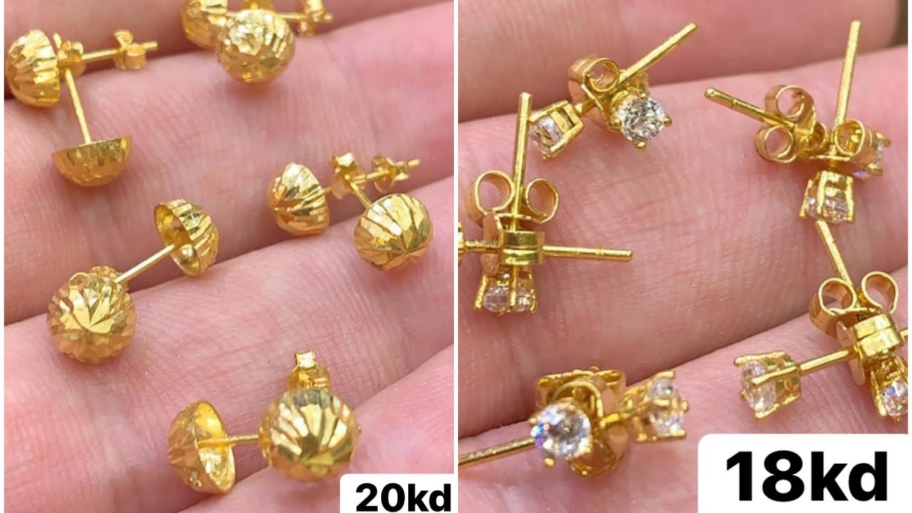 1 Gram Gold Earrings Model From GRT Jewellers | Price | Hands On - YouTube  | Gold earrings models, Gold earrings for kids, Gold earrings designs