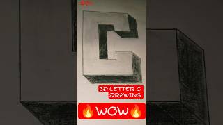 Easy 3D Letter C Drawing ✏️ | Step by Step 3D Art Tutorial 🔥 #shorts