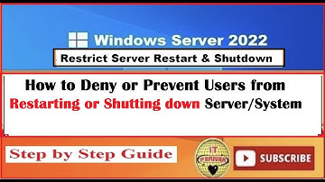 Prevent Users from Restarting or Shutting Down Server or System using Group Policy - GPO