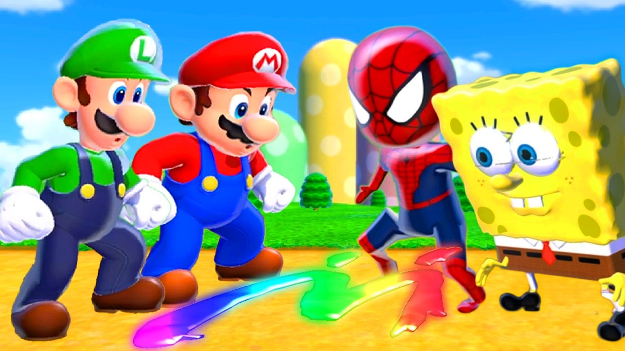 レッツゴーイーブイ　スーパーマリオパーティ　スプラトゥーン3 Bowser's Fury: Mario vs Luigi vs SpongeBob vs Spiderman - Full