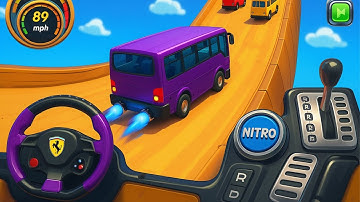Crazy Bus Mega Ramp Impossible Racing Bus Stunts Impossible Tracks Android Gameplay Video P-03 #5