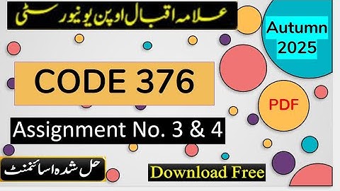 ⏩ AIOU Code 376 Solved Assignment No.3 & 4 Autumn 2025 || Subject: Human Right || Level: FA/ I Com