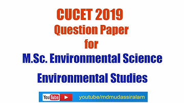 CUCET 2019 - MSc Environmental Science Questions| MSc Environmental Studies Question Paper
