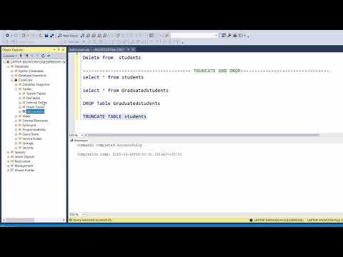 Truncate and DROP commands in SQL. |  Difference between Delete, DROP and Truncate commands in SQL