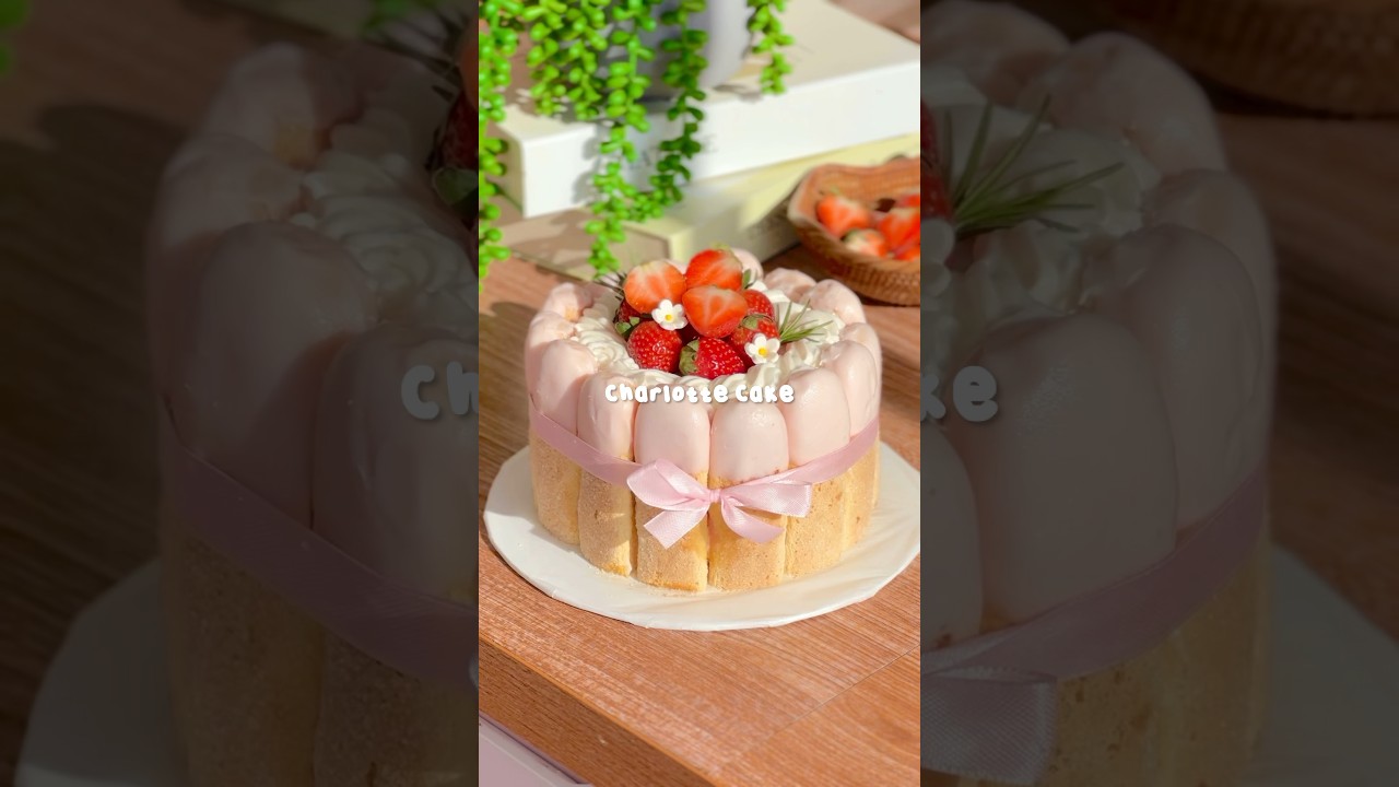 strawberry charlotte cake🍓