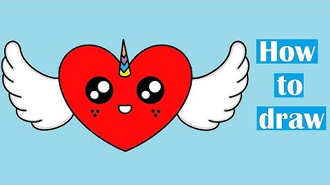 How to Draw Flying Cute Heart Cartoon in MS Paint