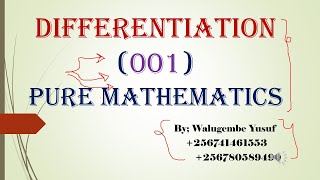 DIFFERENTIATION (First Principles, Tangents and Normals)