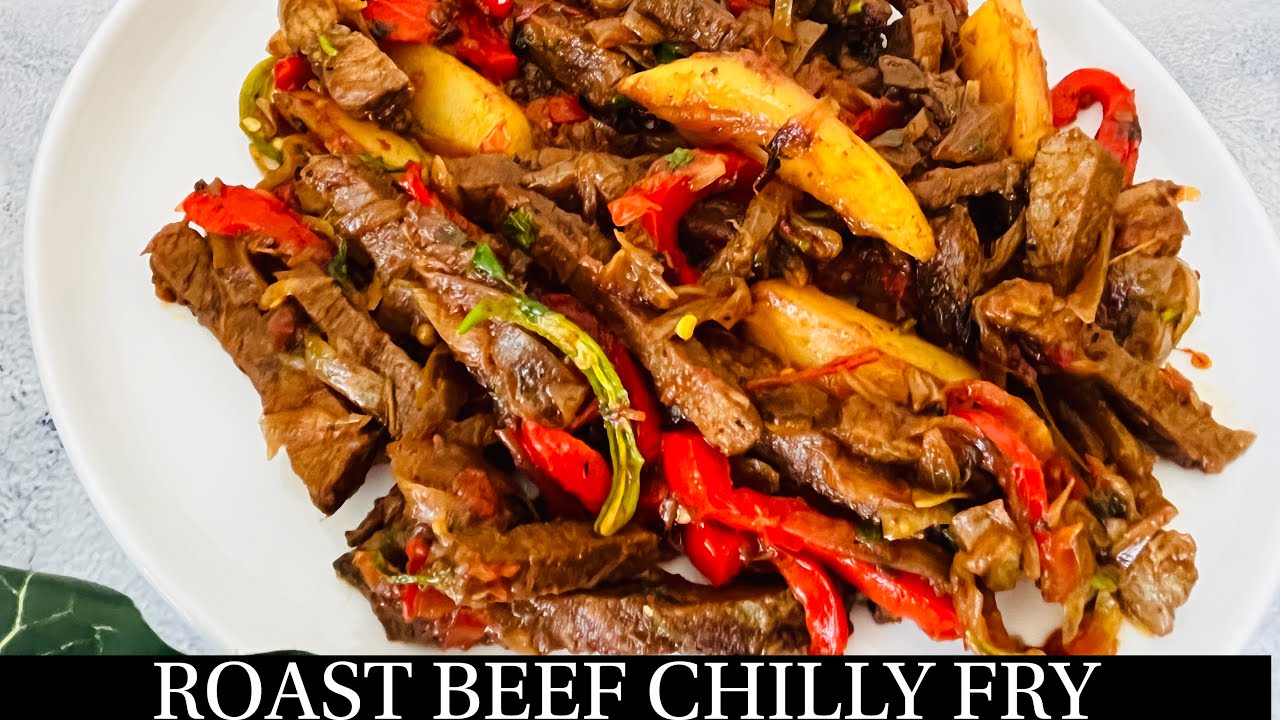 Goan Roast Beef Chilly Fry Recipe | Beef Chili Fry Recipe | Easy Beef ...