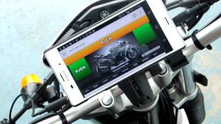 バイクにスマートフォン Xperia Z3を取り付けテレビを見る