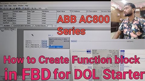 How to make Function block in FBD for DOL Starter ,ABB Software Compact Control Builder AC800 Series