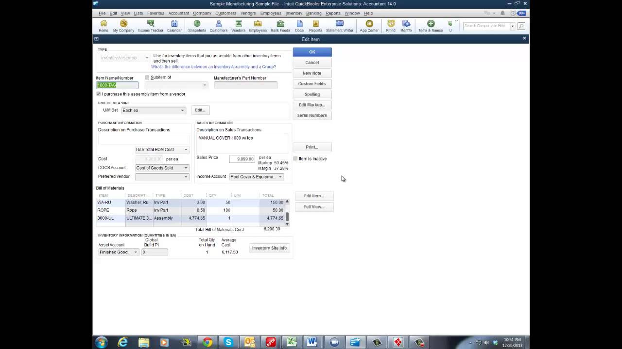 bill of material ตัวอย่าง  Update 2022  QuickBooks Inventory   How to Create a Bill of Materials BOM