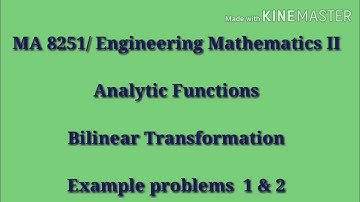 M 2(MA 8251)(Part-35) Bilinear Transformation, Example Problems [In Tamil]