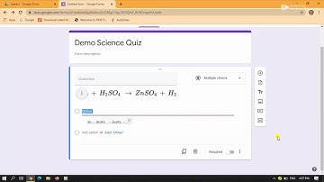How to Write Science Chemical Equations ,  Symbols , Formulas etc in Google Quiz