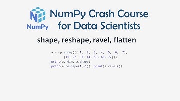 6 Shape, Reshape, Ravel, Flatten - Numpy Crash Course for Data Science | Numpy for Machine Learning