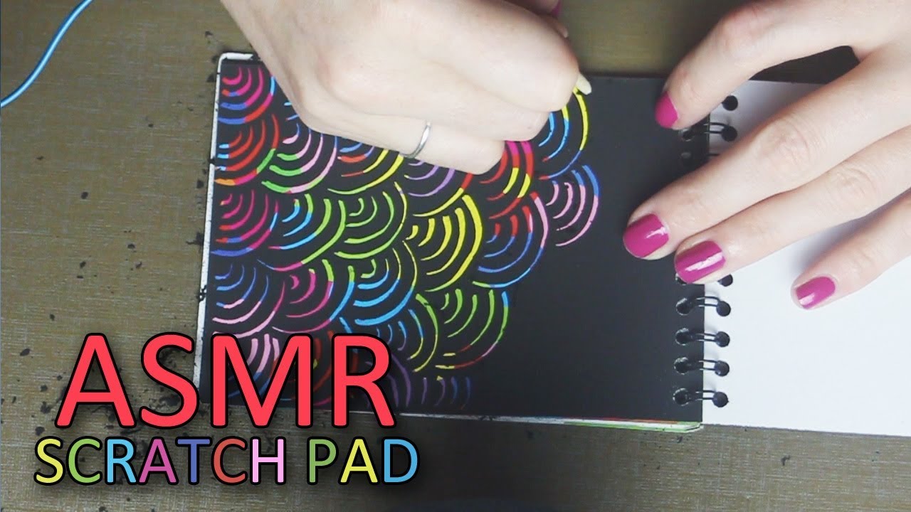 ASMR multicoloured scratch pad doodles (🎧 no talking, retro ASMR,  scratching, drawing) 