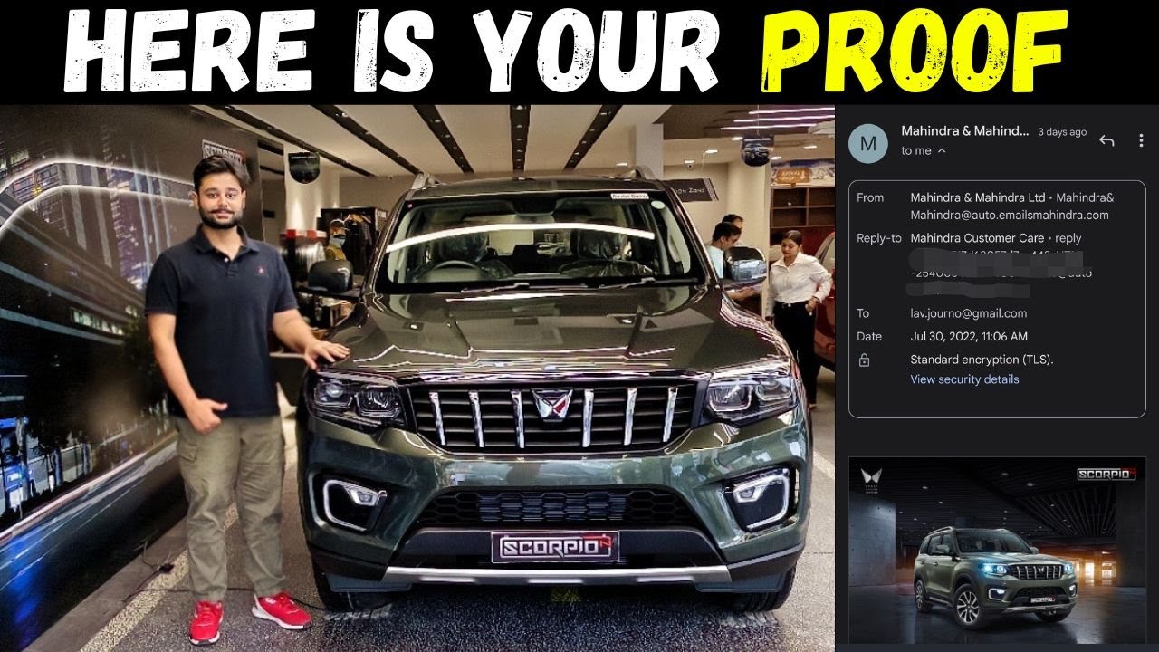 Proof that I booked the Mahindra Scorpio N at INTRODUCTORY price